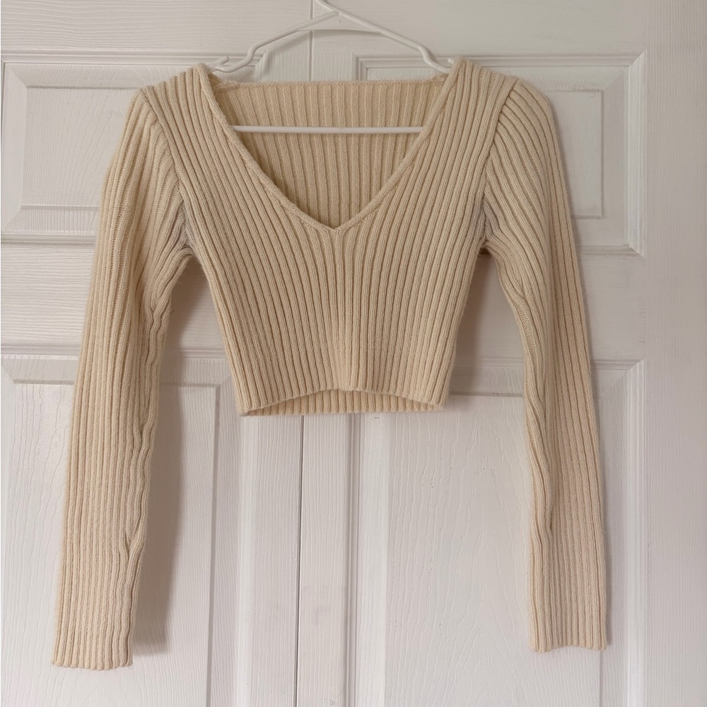 SHEIN Cream Knit Sweater